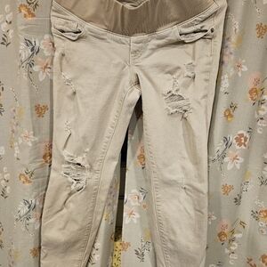 0 short Old Navy O.G. Straight Maternity pants - white, distressed